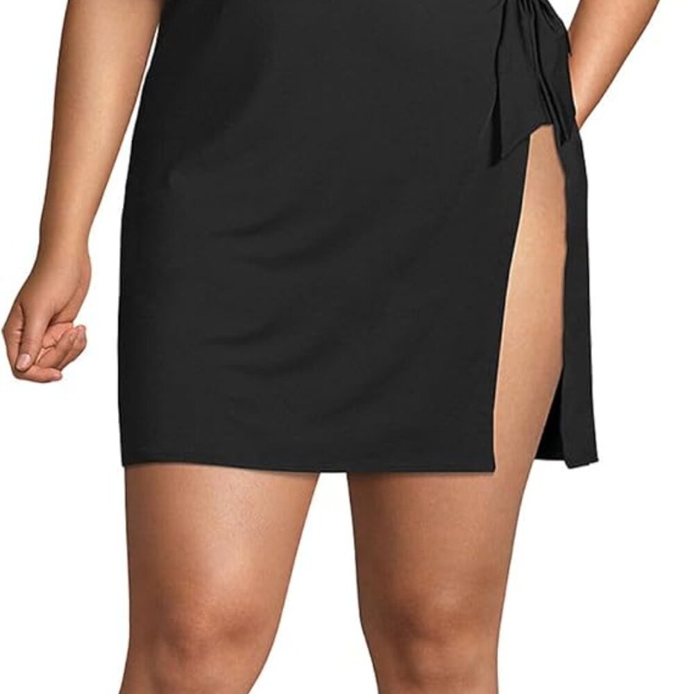 Lands' End Chlorine Resistant Sweetheart Swim Dress SIZE 18W Black - Picture 2 of 9